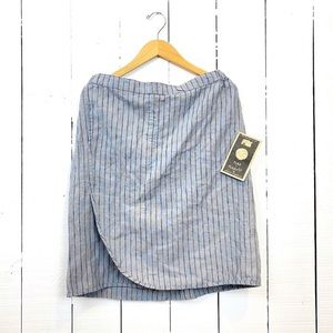 Flax linen striped skirt